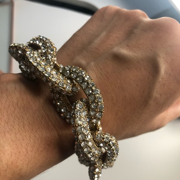 J. Crew Jewelry - J Crew Pave Gold Link Bracelet